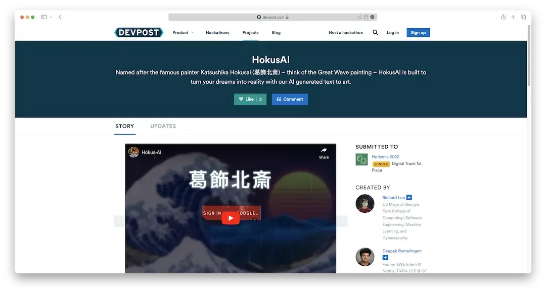 HokusAI AI-generated artwork example