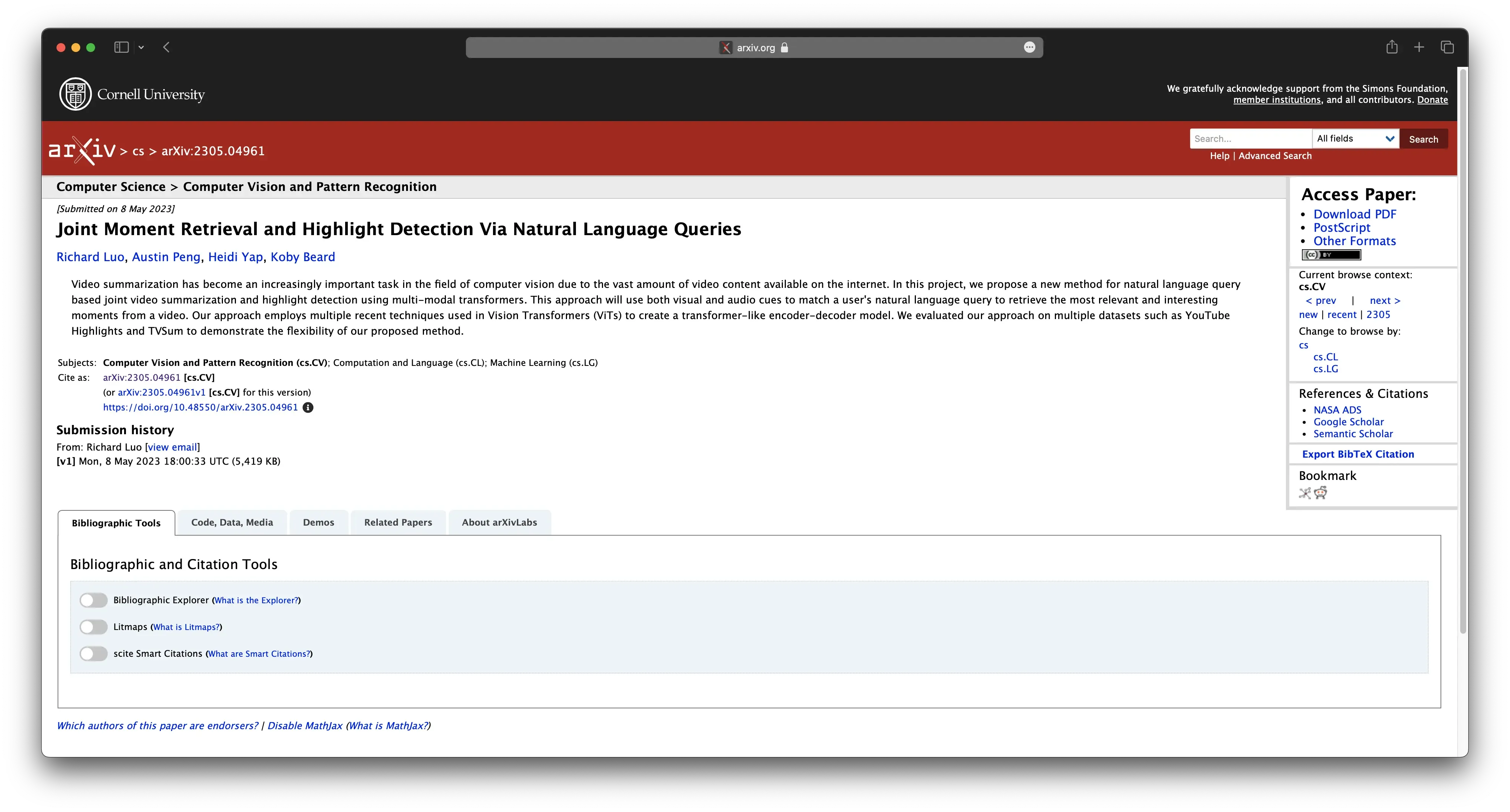 Joint Moment Retrieval transformer architecture diagram