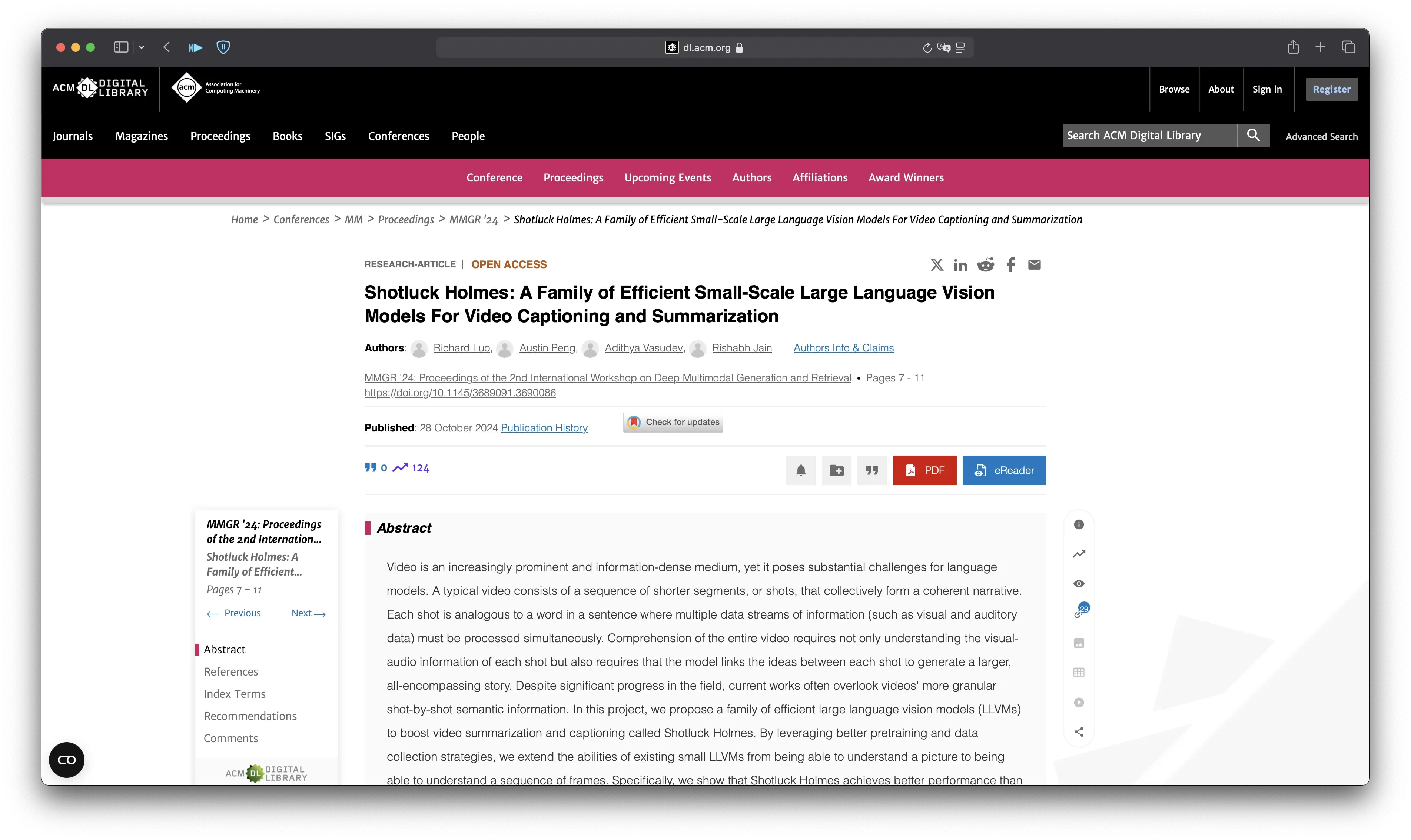Shotluck Holmes video captioning model architecture diagram