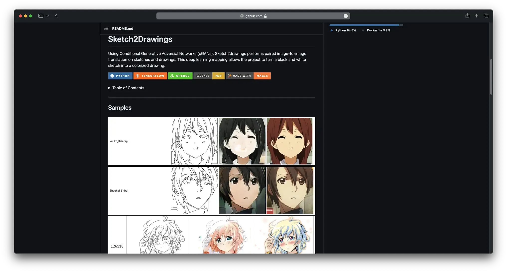 Sketch2Drawings before and after colorization comparison